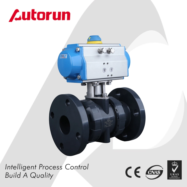 Zhejiang Supplier Pneumatic Actuated Plastic Ball Valve