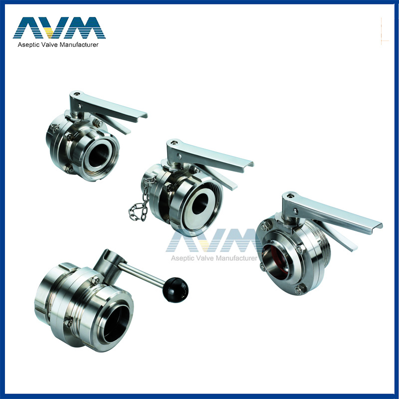 Sanitary Stainless Steel Pneumatic Actuator Butterfly Control Valve