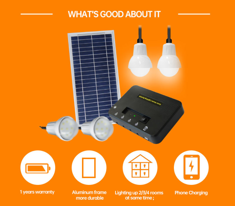 50000 Lifetime Solar Home System with 4 LED Bulbs