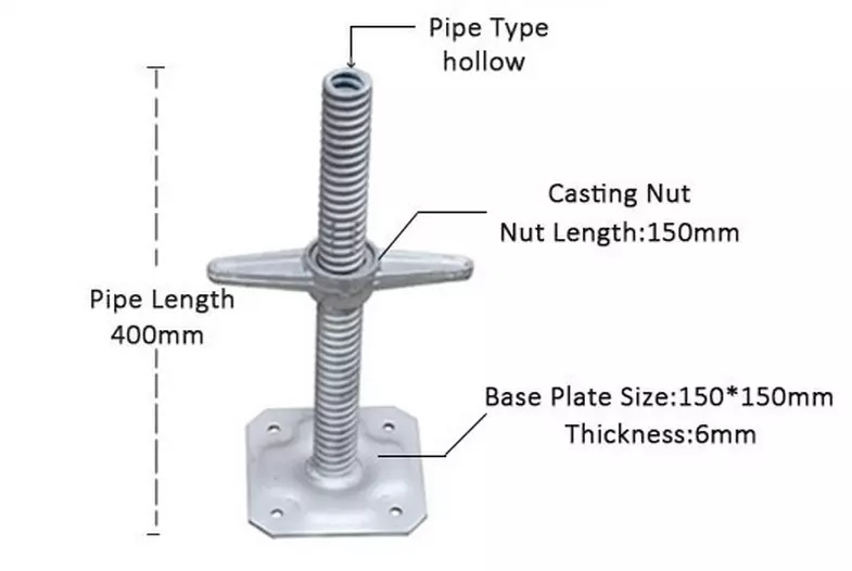 Scaffolding Parts Hollow Solid Screw Scaffold Adjustable Jack Base