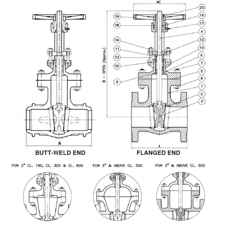 API600 Flange Cast Wcb Gate Valve