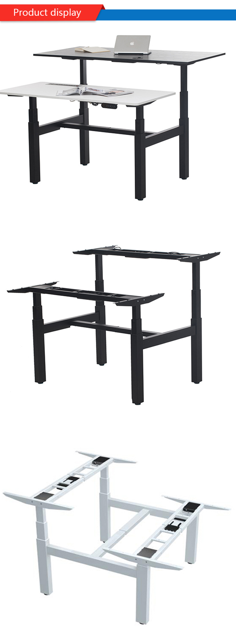 Adjustable Desk 4 People Height Adjustable Desk with Table Top
