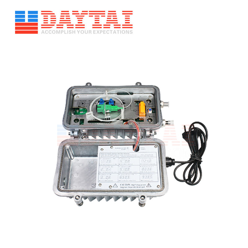 Outdoor 2 Way Output Optical Receiver with AGC Suitable for Drop Cable