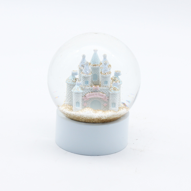 Custom Made Water Globe Resin Dreamlike Blue Castle Glass Snow Globe