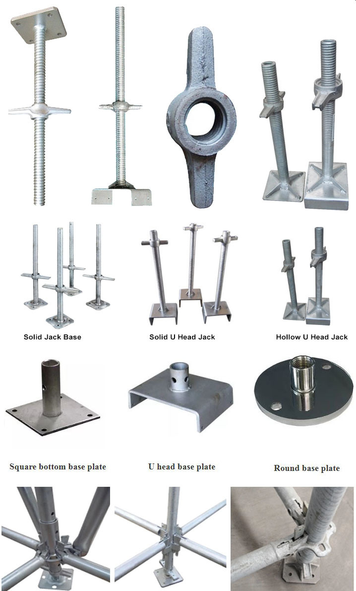 Scaffolding Parts Hollow Solid Screw Scaffold Adjustable Jack Base