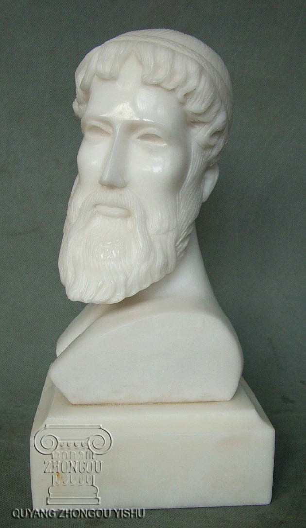 White Marble Man Bust for Table Ornament