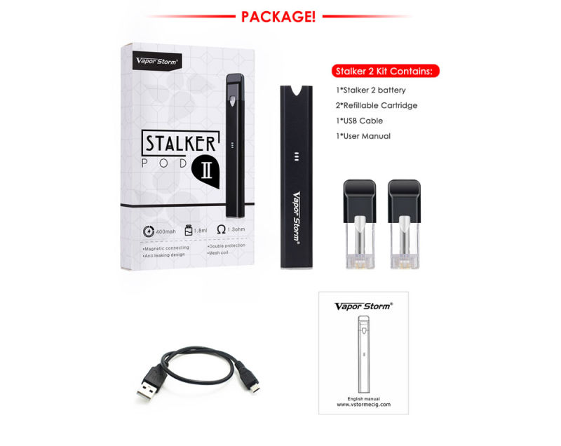 Authentic Vapor Storm Stalker 2 Kit 1.8ml Pod System