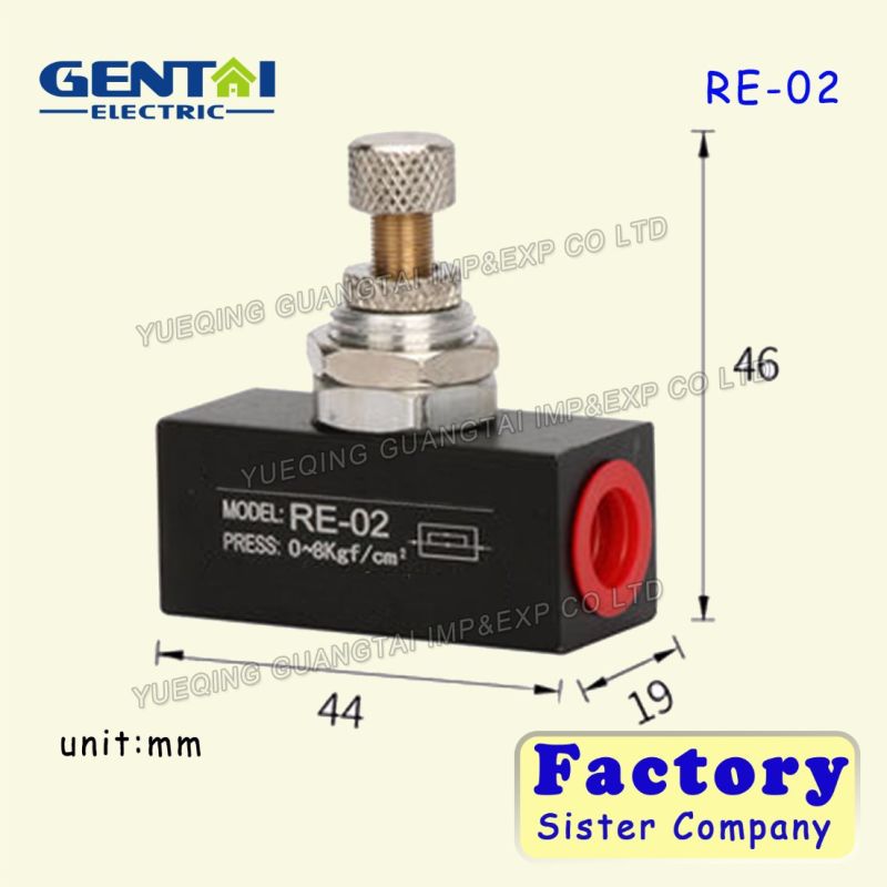 Re Series One Way Flow Control Valve, Throttle Valves, Pneumatic Air Control Valve