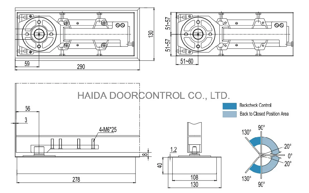 New Design Door Control Hardware Hinge Glass Door Floor Hinge