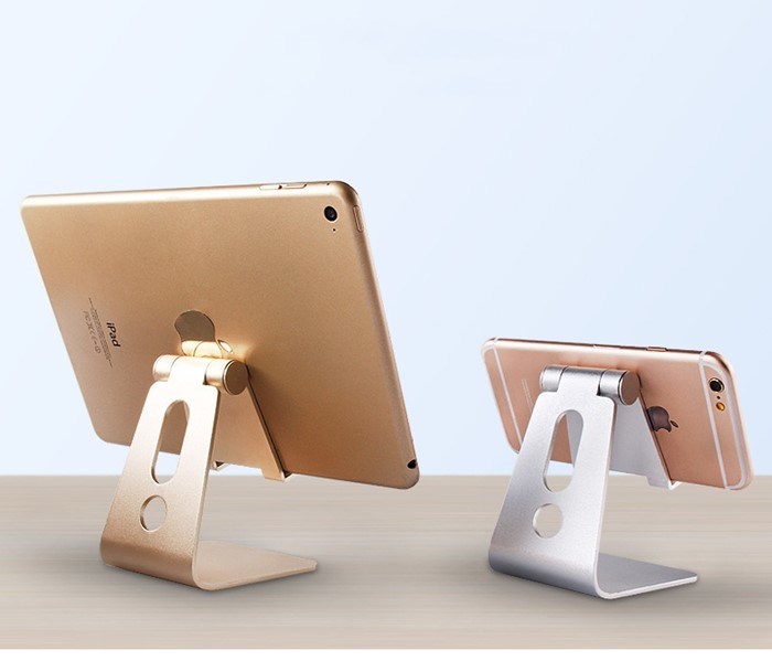 Gadgets Desk Aluminum 180 Degree Mobile Folding Phone Stand for Tablet iPhone