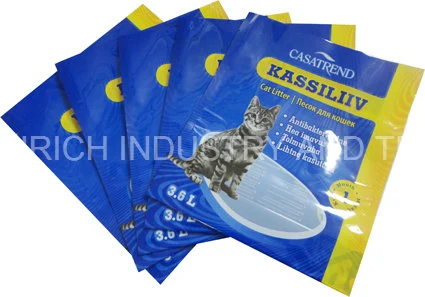 Large Sand Bags/Cat Litter Plastic Bag Three Side Seal Zipper Plastic Cat Sand Bags