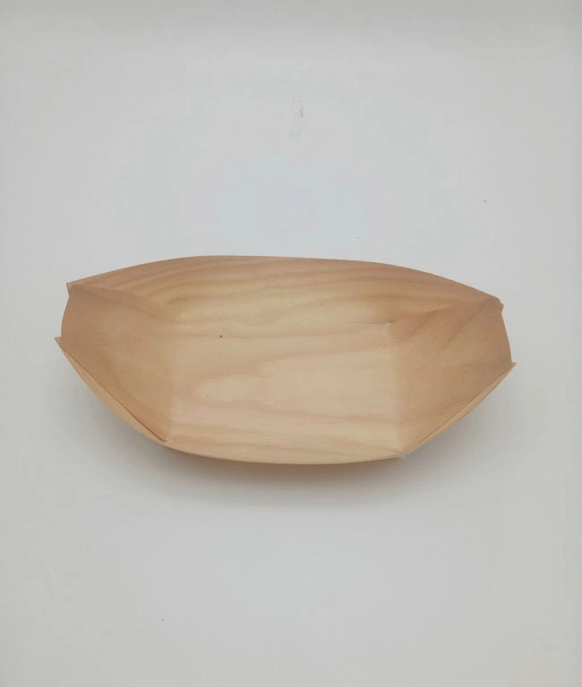 Disposable Wooden Boat Tray/Plate for Food Serving Tray for Sushi and Fast Food