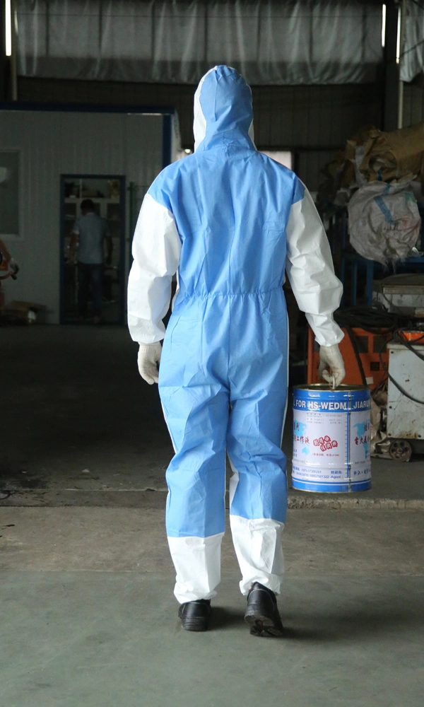Completely Sealed Safety Coverall Single Use Breathable Coverall Medical Surgical Disposable Type5 6 Coverall