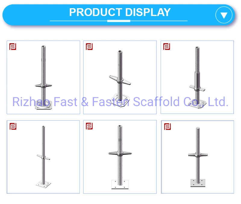 Wholesale Adjustable Base Jack Ringlock Galvanized Scaffolding System Scaffolding Jack Base