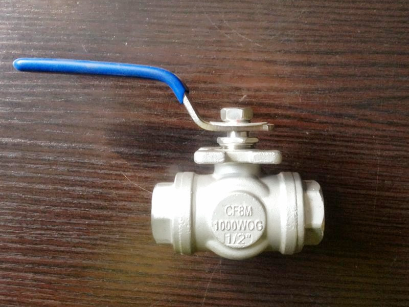Three Way Stainless Steel Ball Valve with Manuel Handle