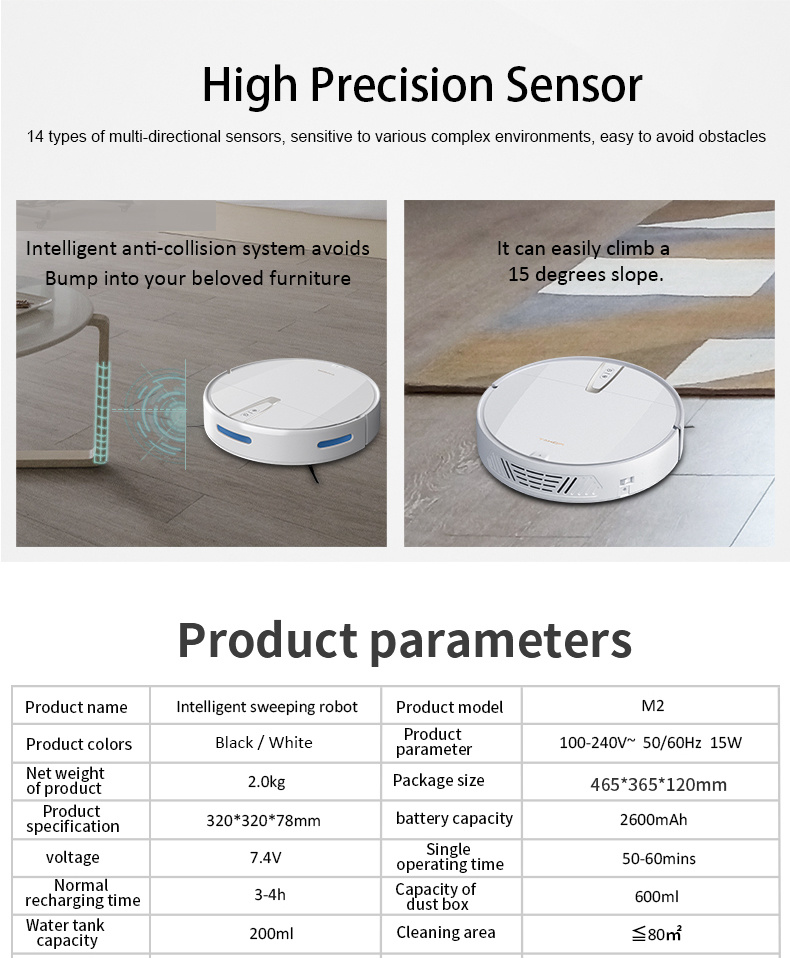 M2 Robot Vacuum Cleaner Household Items Cleaner Robot vacuum Cleaner Automatic 2020 Vacuum Cleaner Handheld Floor Cleaner Machine Sweeper