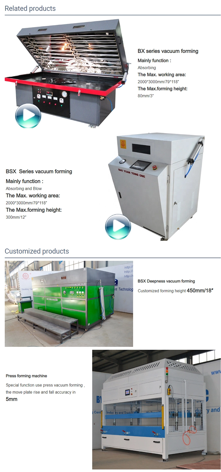 Byt Multi Function Plastic Acrylic ABS PC PS Vacuum Forming Machine Thermoforming Machine