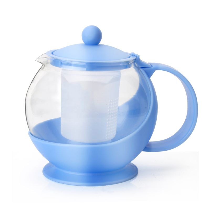750ml Glass Teapot Water Pot Water Kettle with Plastic or Stainless Strainer