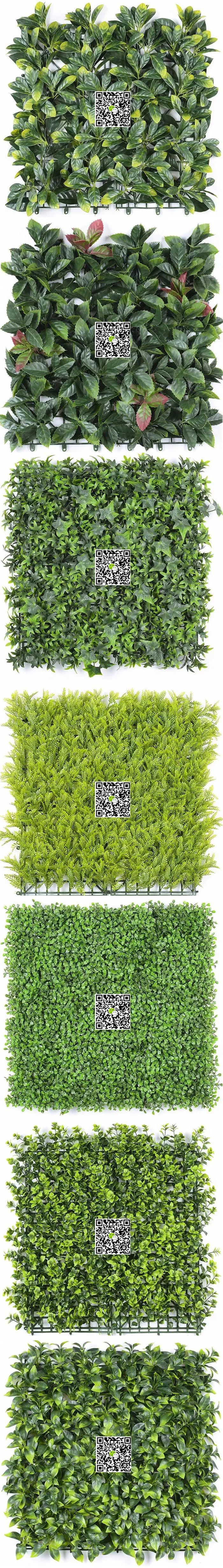 Anti-UV Natural Looking Artificial Grass Turf Green Wall Synthetic Plant Foliage Vertical Garden for Landscape Planting