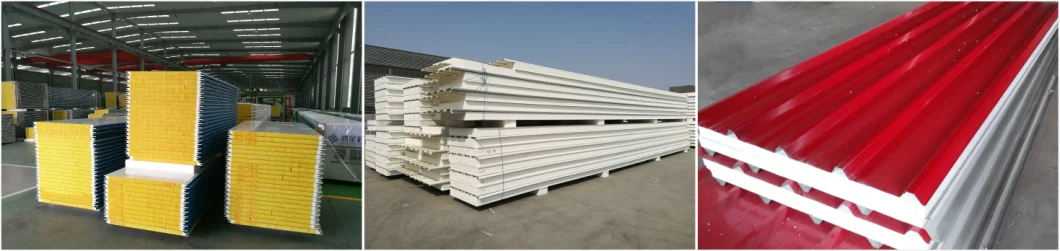 Fireproof Rockwool/EPS Insulated Steel Roof/Wall Sandwich Panel Panels for Steel Buildings