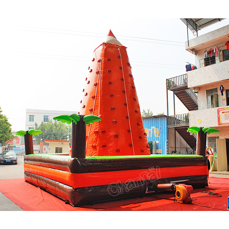 Orange/Brown Jungle Inflatable Climbing Game Inflatable Climbing Wall for Outdoor
