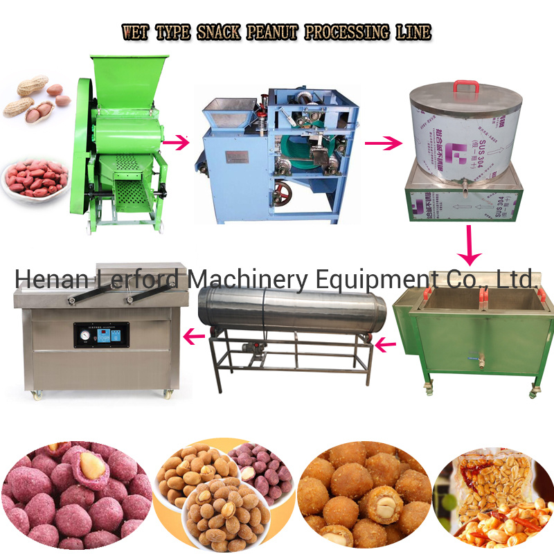 Flour Coated Peanut Making Machine Sugar Coated Peanut Production Line Peanuts Coating Frying Line