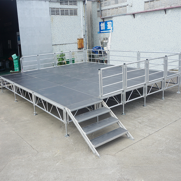 Aluminum Mobile Concert Event Portable Stage with Guardrail for Sale