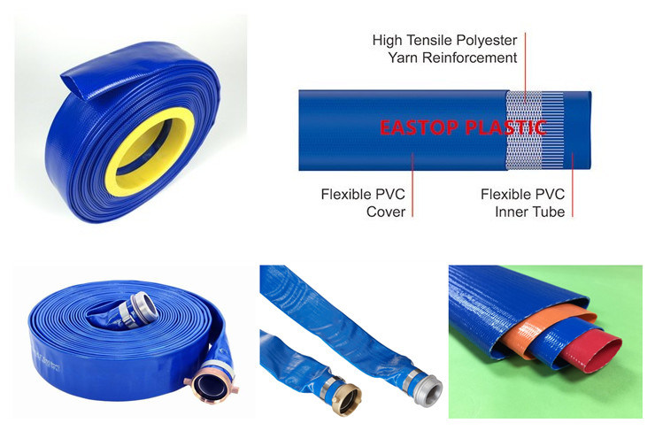 Blue Light Agriculture Irrigation Water Discharge PVC Layflat Hose