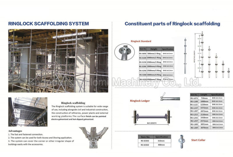 Galvanized Ringlock / Kwikstage Scaffolding with Steel Platforms