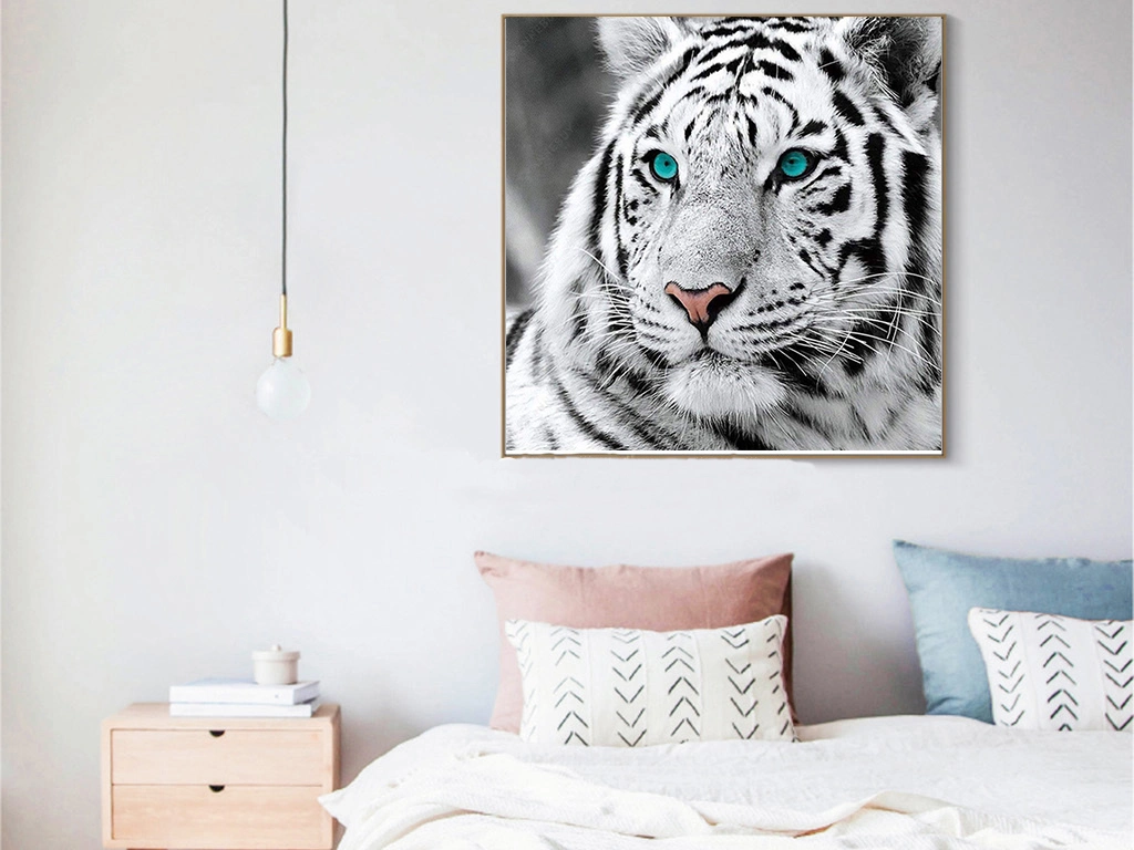 White Tiger Full Drill Diamond Painting Beads Art Painting on Canvas