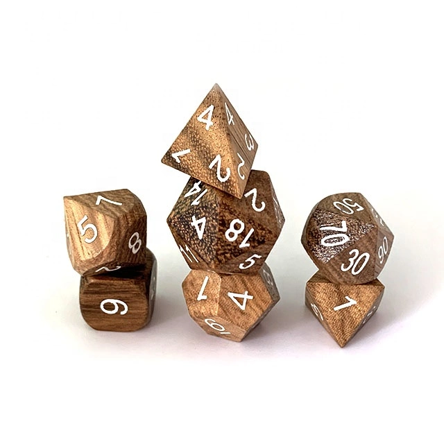 Custom Dungeon and Dragon Wooden Right Angle Dice
