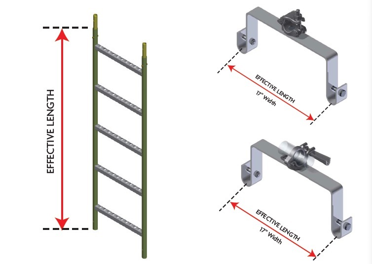 En12811 Certified 17" Wide Scaffold Ladder & Bracket for Building