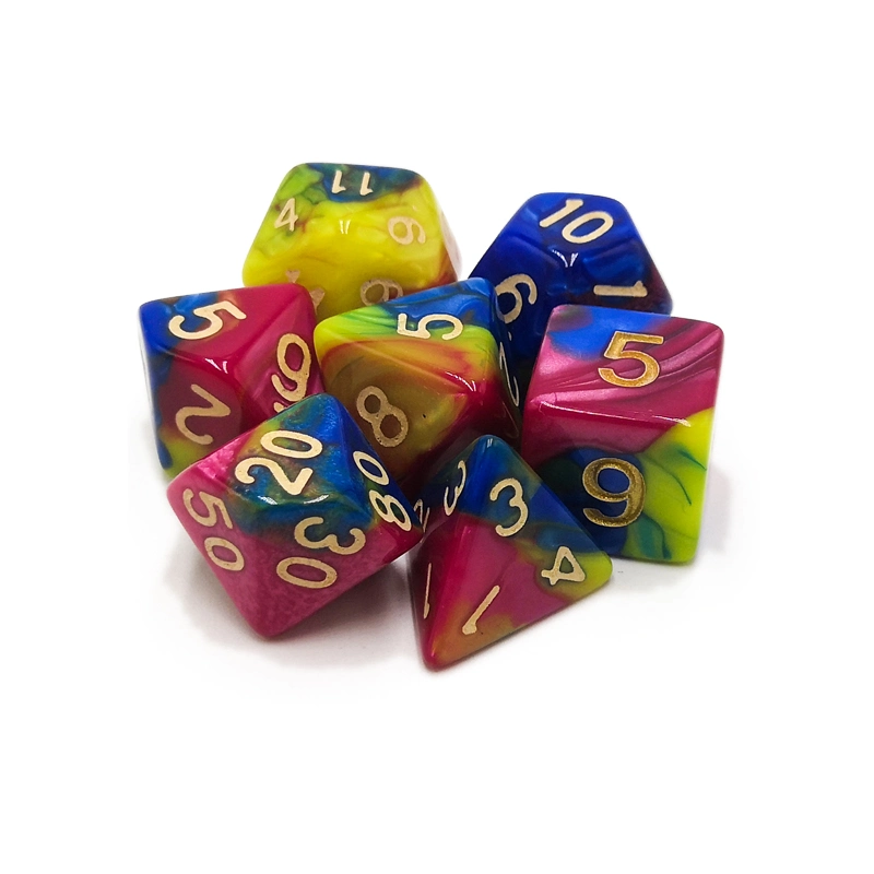 Custom Six-Sided Mixed Color Board Game Dice Plastic Polyhedral Dice Guang Dong
