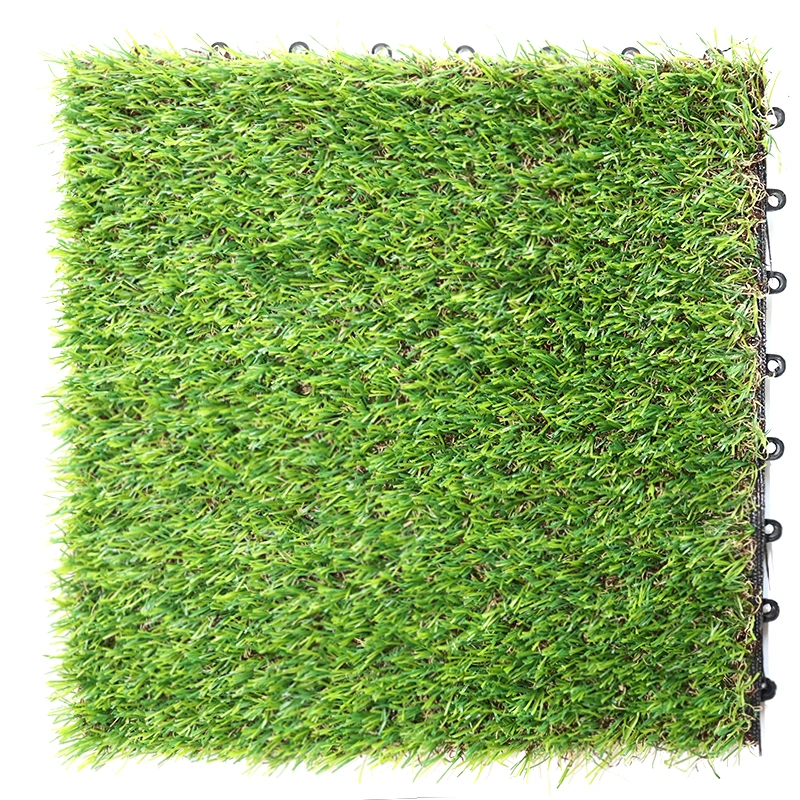 Anti-Slip WPC Wood Plastic Composite Interlocking Deck Flooring Roof Tiles Wooden Outdoor Artificial Grass Tiles