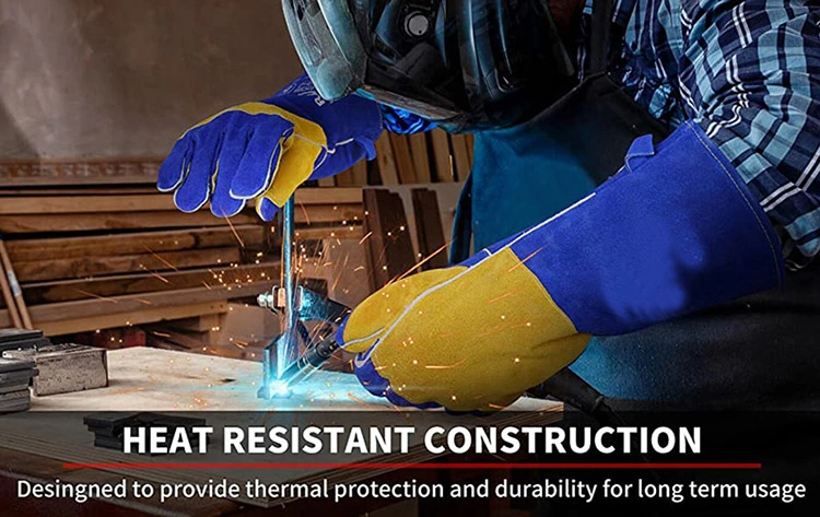 Heat Resistant Fire Resistant Cow Split Leather TIG Welding Gloves