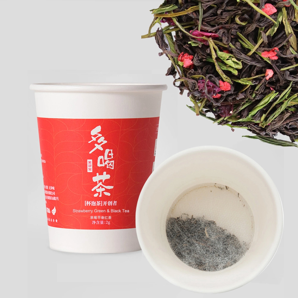 Factory Price Spring Green Tea Dried Strawberry Black Tea Blended Flavored Fruit Tea