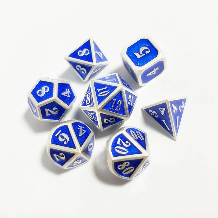 2021 New Hot Products Custom Embossed Heavy Polyhedral Metal Dice Sets