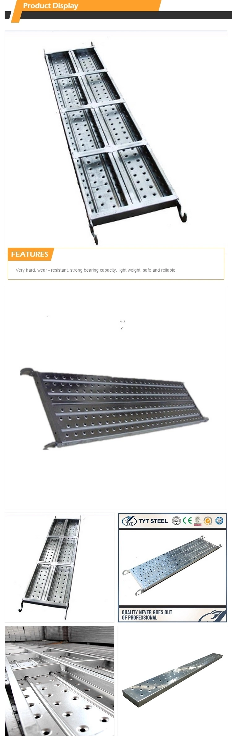 Galvanized Scaffolding Steel Plank / Metal Plank/ Scaffolding Board