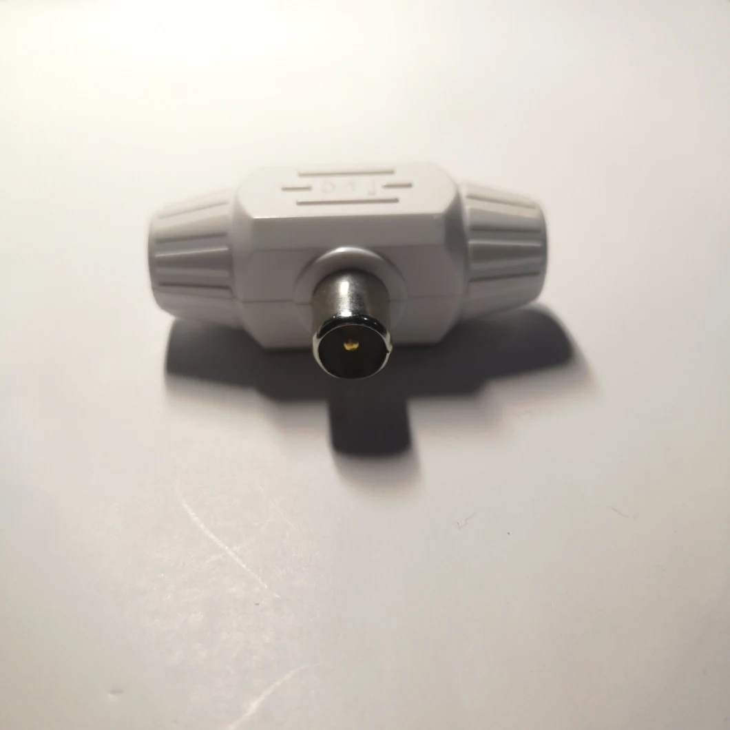 T-Shaped 3-Way Plug / Jack for Antenna AV Cable Connector