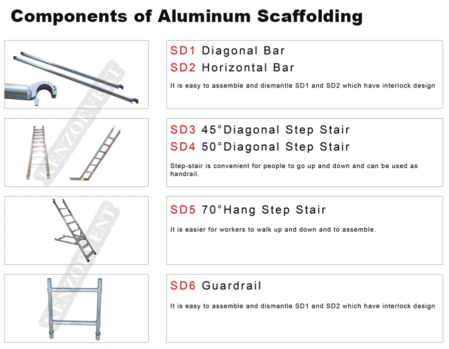 Aluminum Scaffold System Mobile Tower Scaffold for Sale