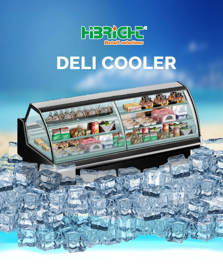 Supermarket -1~5 Degree Deli Cooler for Service Counter Sushi Sandwich Display