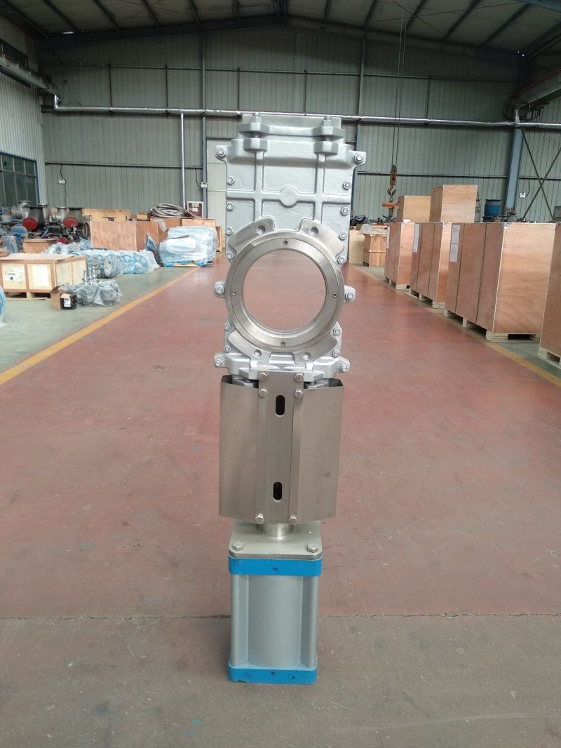 Pneumatic Through Connection Knife Gate Valve with Double Action Actuator