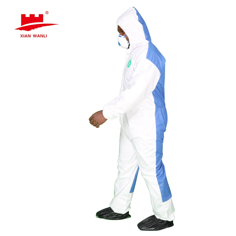 Completely Sealed Safety Coverall Single Use Breathable Coverall Medical Surgical Disposable Type5 6 Coverall