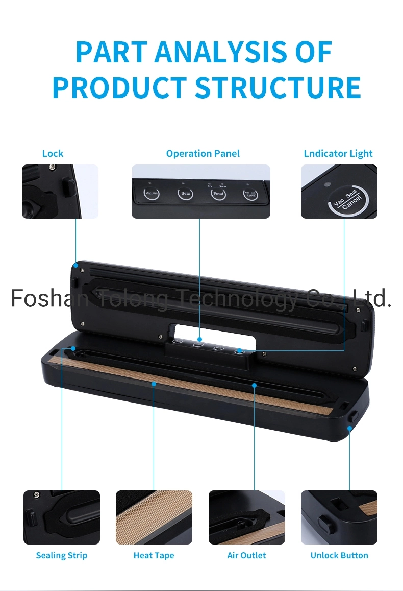 Custom Logo Portable Household Home vacuum Sealer Machine Food Automatic Packing Saver Vacuum Sealer