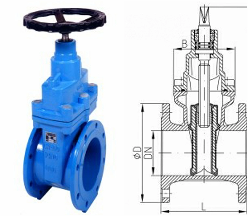 DIN En 1171 Double Flanges Gate Valve for Potable Waters / Industrial Double Flanged Gate Valve