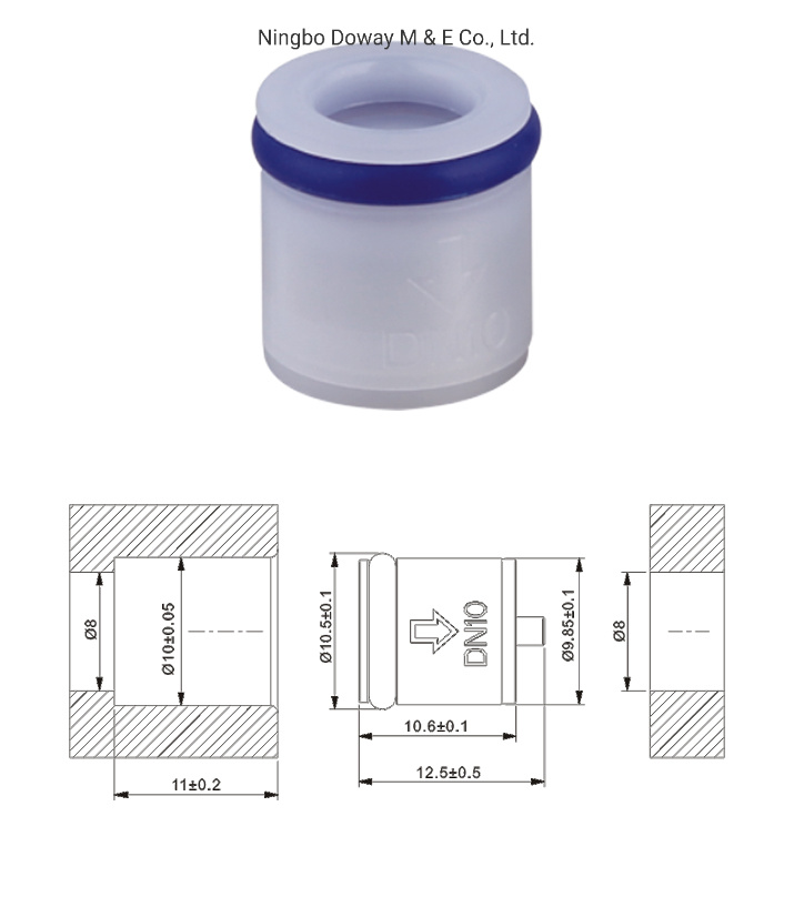 DN14 POM Non Return Valve Cartridge Check Valve