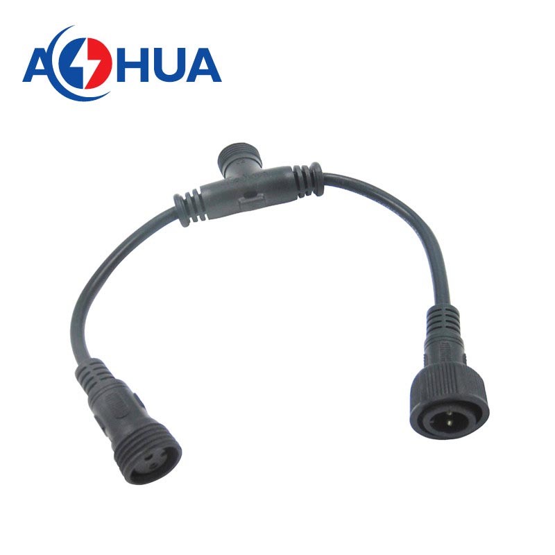 Three Way Male Female 1 to 2 Waterproof T LED Connector