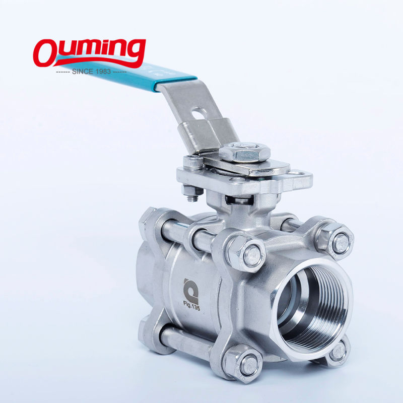 3PC Stainless Steel High Pressure 1000wog Manual 1 Inch Ball Valve