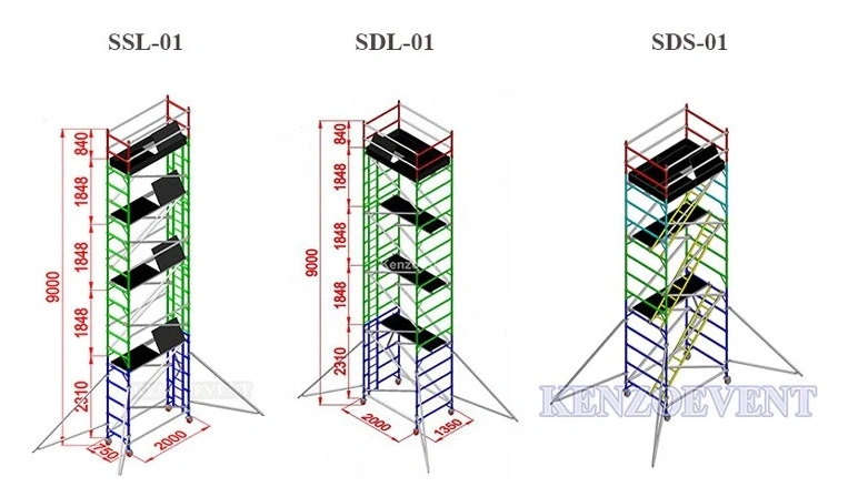 Aluminum Scaffold System Mobile Tower Scaffold for Sale
