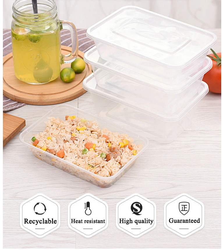 PP Plastic Salad Box Food Container Plastic Bento Lunch Box Take Away Disposable Meal Box